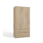 Topeshop SZAFA MALWA SON bedroom wardrobe/closet 5 shelves 2 door(s) Oak