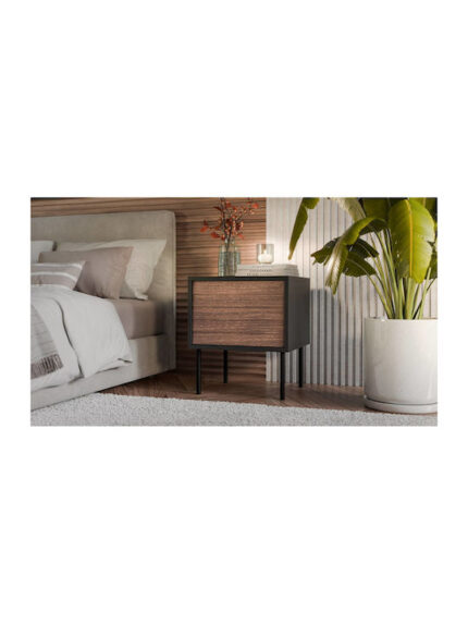 Bedside Tables Cortina Wooden Black 2 Pieces 45x40x51cm