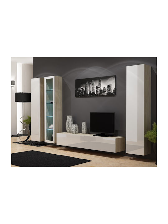 fixedratio_20260424150651_vigo_180_kremasti_vitrina_saloniou_apo_moriosanida_sonoma_white_gloss_40x30x180cm_vigo180.jpeg Cama Full cabinet VIGO '180' 180/40/30 sonoma/white gloss - Image 1