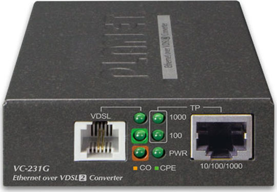 xlarge_20201015171627_planet_ethernet_to_vdsl2_converter.jpeg Planet VC-231G bridge/repeater 1000 Mbit/s Network bridge Black - Image 1