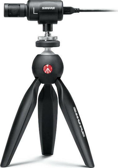 xlarge_20211103165034_shure_pyknotiko_mikrofono_lightning_usb_type_c_mv88_video_kit_topothetisi_shock_mounted_clip_on_fonis.jpeg Shure MV88+ VIDEO KIT Black Table microphone - Image 1