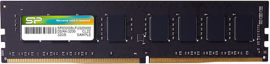 xlarge_20220214133414_silicon_power_32gb_ddr4_ram_me_sychnotita_3200mhz_gia_desktop_sp032gblfu320x02.jpeg SILICON POWER DDR4 UDIMM RAM memory 3200 MHz CL22 32 GB (SP032GBLFU320X02) Black - Image 1