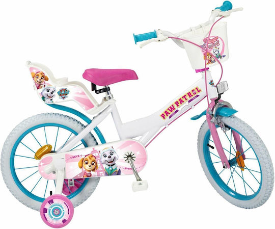 xlarge_20230217112743_toimsa_paw_patrol_16_paidiko_podilato_polis_leyko.jpeg CHILDREN'S BICYCLE 16 TOIMSA TOI1681 PAW PATROL WHITE - Image 1