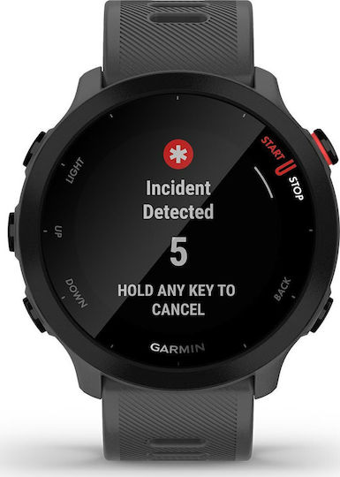xlarge_20230303165411_garmin_forerunner_55_42mm_adiavrocho_smartwatch_me_palmografo_monterra_grey.jpeg Garmin Forerunner 55 MIP 42 mm Digital 208 x 208 pixels Touchscreen Grey GPS (satellite) - Image 1