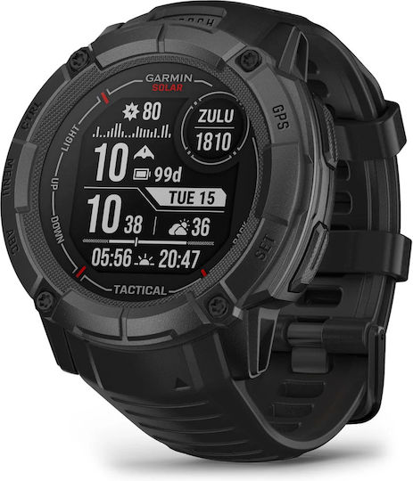 Garmin Instinct 2X Solar Tactical Edition 2.79 cm (1.1 ) MIP 50 mm Digital 176 x 176 pixels Touchscreen Black GPS (satellite) - Image 1