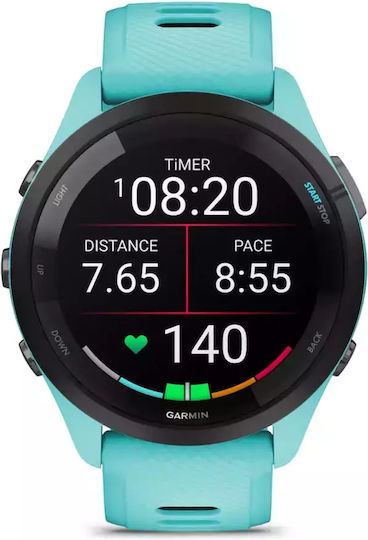 Garmin Forerunner 265 3.3 cm (1.3 ) AMOLED 46 mm Digital 416 x 416 pixels Touchscreen Black  Blue Wi-Fi GPS (satellite) - Image 1