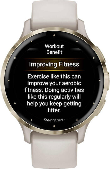 Garmin Venu 3S 3.05 cm (1.2 ) AMOLED 41 mm Digital 390 x 390 pixels Touchscreen Gold  Ivory Wi-Fi GPS (satellite) - Image 1