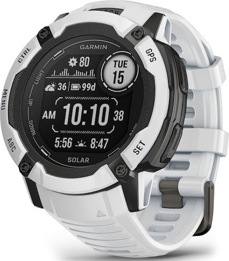 xlarge_20231011130846_garmin_instinct_2x_solar_50mm_adiavrocho_smartwatch_me_palmografo_whitestone.jpeg Garmin Instinct 2X Solar 2.79 cm (1.1 ) MIP 50 mm Digital 176 x 176 pixels Touchscreen White GPS (satellite) - Image 1