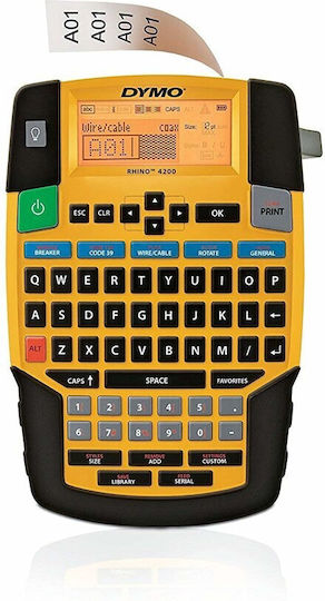 xlarge_20231201122128_dymo_rhino_4200_ilektronikos_etiketografos_cheiros_se_kitrino_chroma_1852995.jpeg Dymo Rhino 4200 Electronic Portable Label Maker Yellow - Image 1