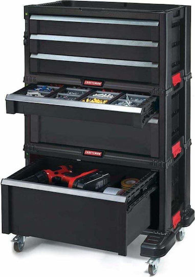 xlarge_20240502164947_keter_metallikos_ergaleioforos_p56_5xv75xy29ek_237786.jpeg Keter Tool Rack on wheels 6 drawers Black - Image 1