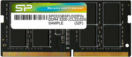 xlarge_20240809140958_silicon_power_32gb_ddr4_ram_me_tachytita_3200_gia_laptop_sp032gbsfu320x02.jpeg SILICON POWER DDR4 SODIMM RAM memory 3200 MHz CL22 32 GB (SP032GBSFU320X02) Black - Image 1