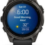 Garmin fenix 8 3.56 cm (1.4 ) AMOLED 47 mm Digital 454 x 454 pixels Touchscreen Black Wi-Fi GPS (satellite)
