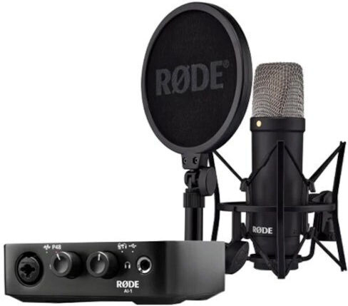xlarge_20240913103329_rode_pyknotiko_mikrofono_xlr_nt1_signature_ai_1_studio_kit_mk2_complete_studio_set_topothetisi_shock_mounted_clip_on_gia_studio.jpeg RODE NT1 Signature Black + AI-1 Studio Kit MK2 - complete studio set - Image 1