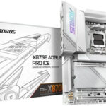 GIGABYTE X870E AORUS PRO ICE Motherboard - Supports AMD Ryzen 9000 CPUs  16+2+2 Phases Digital VRM  up to 8000MHz DDR5 (OC)  3xPCIe 5.0 + 1xPCIe 4.0  Wi-Fi 7  2.5GbE LAN  USB 4