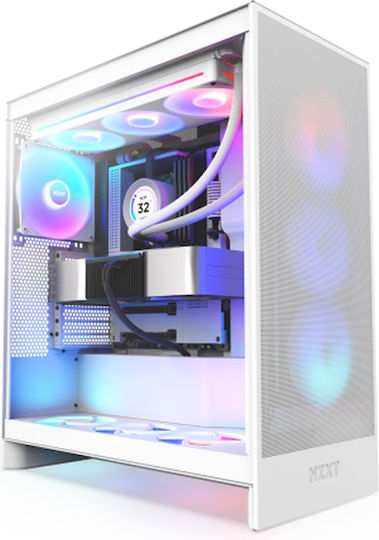xlarge_20241024155045_nzxt_h7_flow_rgb_gaming_midi_tower_kouti_ypologisti_me_plaino_parathyro_leyko.jpeg NZXT H7 Flow RGB Gaming Midi Tower Computer Case with Side Window White - Image 1