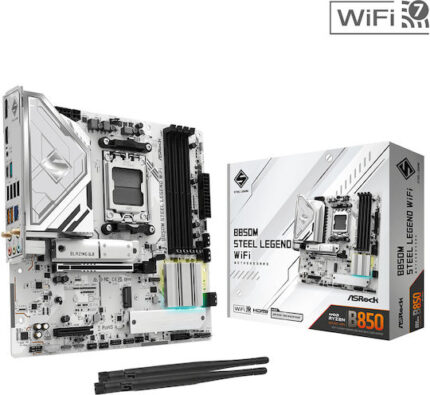 ASRock B850M Steel Legend WiFi Motherboard Micro ATX with AMD AM5 Socket