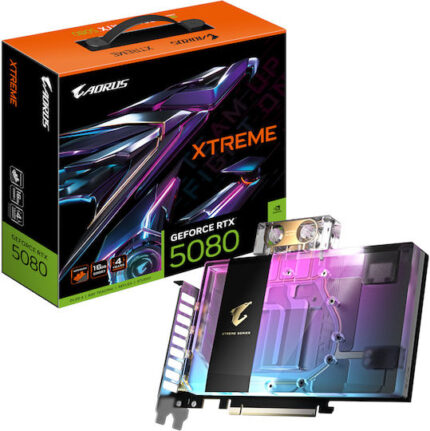 GIGABYTE AORUS GeForce RTX 5080 XTREME WATERFORCE WB 16G Graphics Card - 16GB GDDR7  256bit  PCI-E 5.0  2805MHz Core Clock  3 x DP 2.1a  1 x HDMI 2.1b  NVIDIA DLSS 4  GV-N5080AORUSX WB-16GD
