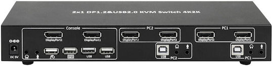 xlarge_20250213170815_techly_idata_dp_kvm2.jpeg Techly IDATA DP-KVM2 KVM switch Black - Image 1