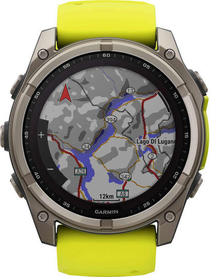 xlarge_20250218125918_garmin_fenix_8_solar_titanium_51mm_adiavrocho_smartwatch_me_palmografo_sapphire_titanium_with_amp_yellow_graphite_silicone_band.jpeg Garmin fenix 8 3.56 cm (1.4 ) 51 mm Digital 280 x 280 pixels Touchscreen Titanium Wi-Fi GPS (satellite) - Image 1