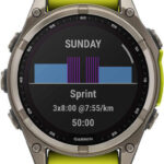 Garmin Fenix 8 Solar Titanium 47mm Waterproof Smartwatch with Heart Rate Monitor (Sapphire, Titanium With Amp Yellow/Graphite Silicone Band)