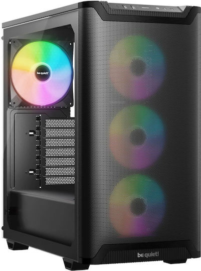 xlarge_20250318154429_be_quiet_pure_base_501_lx_gaming_midi_tower_kouti_ypologisti_me_plaino_parathyro_kai_rgb_fotismo_mayro.jpeg Be Quiet Pure Base 501 LX Gaming Midi Tower Computer Case with Side Window and RGB Lighting Black - Image 1