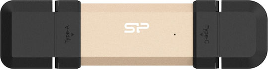 Silicon Power DS72 USB flash drive 500 GB USB Type-A / USB Type-C 3.2 Gen 2 (3.1 Gen 2) Gold - Image 1