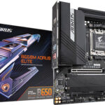 GIGABYTE B650M AORUS ELITE Motherboard - AMD Ryzen 9000 CPUs  12+2+2 Phases VRM  up to 8000MHz DDR5  1xPCIe 5.0 + 1xPCIe 4.0 M.2  2.5GbE LAN  USB 3.2 Gen 2x2