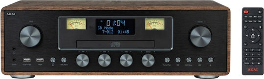 xlarge_20250428171826_akai_ichosystima_2_0_am_100_me_cd_player_kai_bluetooth_mayro.jpeg AKAI AM-100 RHAPSODY Stereo system 30W RMS Bluetooth 5.0 DAB+/FM CD/USB AUX brown black - Image 1