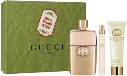 Set Gucci Guilty Edp 90ml Mini 10ml Body 50ml@