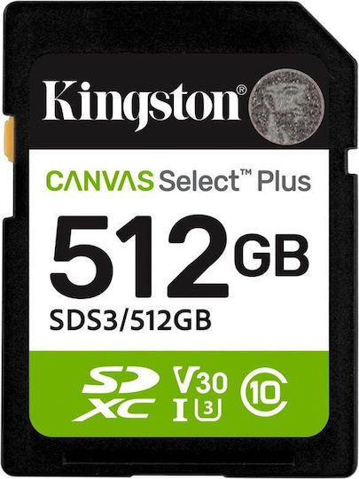 xlarge_20250718132002_512gb_sd_memory_card_kingston_canvas_select_plus_class_10_uhs_i_read_speed_up_to_150mb_s.jpeg Kingston Canvas Select Plus 512GB U3 V30 UHS-I 150MB/s With Adapter - Image 1