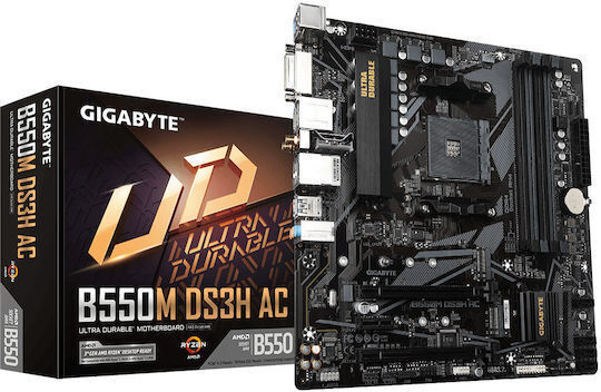 xlarge_20250821115350_gigabyte_b550m_ds3h_ac_r2_wi_fi_motherboard_micro_atx_me_amd_am4_socket.jpeg Gigabyte B550M DS3H AC R2 Wi-Fi Motherboard Micro ATX with AMD AM4 Socket - Image 1