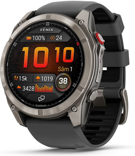 xlarge_20251013151405_garmin_fenix_8_pro_titanium_51mm_adiavrocho_smartwatch_me_esim_kai_palmografo_graphite_black_silicone.jpeg Garmin fenix 8 Pro 3.56 cm (1.4 ) AMOLED 51 mm Digital 454 x 454 pixels Touchscreen Graphite Titanium Wi-Fi GPS (satellite) - Image 1