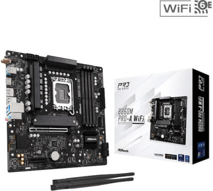 ASRock B860M Pro-A WiFi Motherboard Micro ATX with Intel 1851 Socket