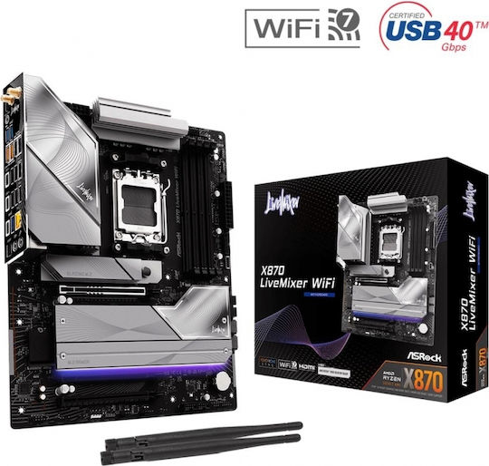 ASRock X870 LiveMixer WiFi Motherboard ATX with AMD AM5 Socket - Image 1