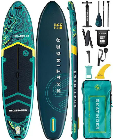 xlarge_20260616153732_skatinger_prana_fouskoti_sanida_sup_me_mikos_3_5m_prasini.jpeg SKATINGER Peninsula Trojan Horse 335x84x15 Touring SUP Board - Image 1