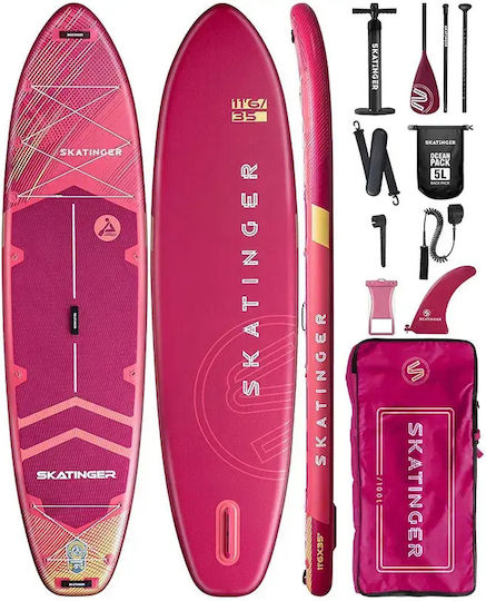 xlarge_20260616155446_skatinger_prana_fouskoti_sanida_sup_me_mikos_3_5m_kokkini.jpeg SKATINGER Prana Meteor Red SUP Board 350x89x15 cm - Image 1