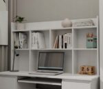 Kuba Wooden Desk with Bookcase White 180x150x70cm - Image 11