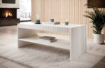 Rectangular Central Coffee Table Cama Wooden White Matte W120xL60xH50cm - Image 2