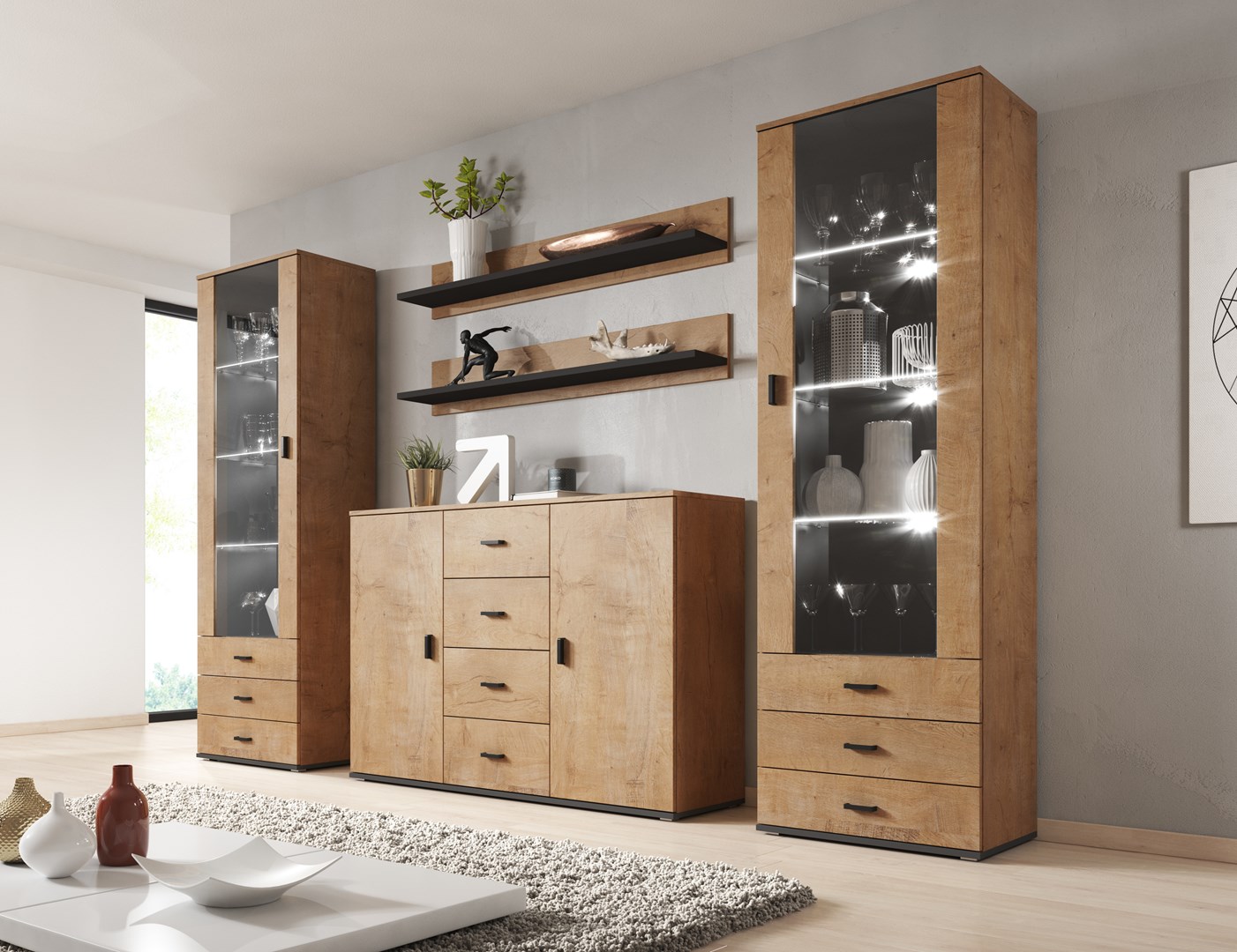 Cama living room sideboard UNI lefkas oak/black - Image 1