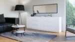 Sideboard with Drawers White 200x40x75cm - Image 4