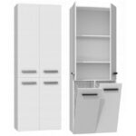 Topeshop Nel 2K DD Floor Bathroom Column Cabinet L60xD30xH174cm White - Image 4