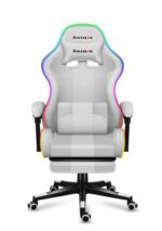 Huzaro Force 4.7 Fabric Gaming Chair with RGB Lighting and Footrest White - Image 5