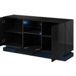 Chest of drawers QIU 2D1K 150x41.5x75 black gloss/black gloss