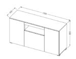 Cama sideboard VIVA 150 white/white gloss + sonoma oak - Image 4
