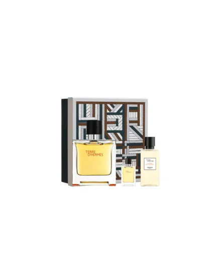 The Hermès Terre D'hermès Pure Perfume Gift Set 3pcs Hermès Terre D'hermès Pure Perfume 75ml + Miniatura 15ml + Gel De Banho 40ml.