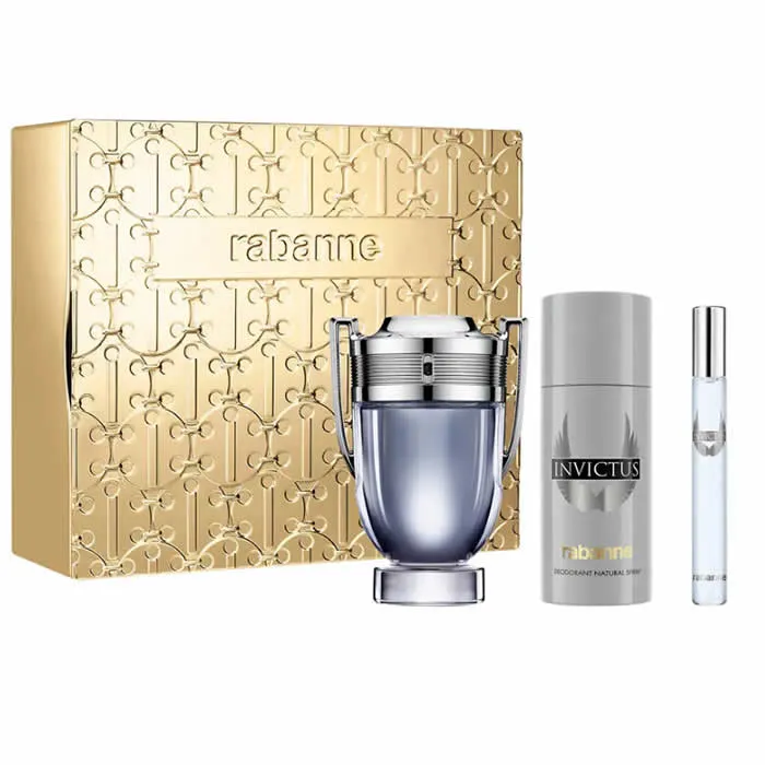 3349668635115_1.webp Rabanne Invictus Men's Set with Eau de Toilette 3pcs - Image 1