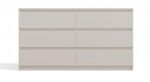 Wooden Bedroom Chest of Drawers with 6 Drawers Cashmere 138x40x75cm - Image 2