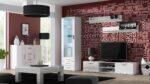 Soho Floor-standing Living Room Display Cabinet made of Particleboard with Glass White 41x60x192cm - Image 4