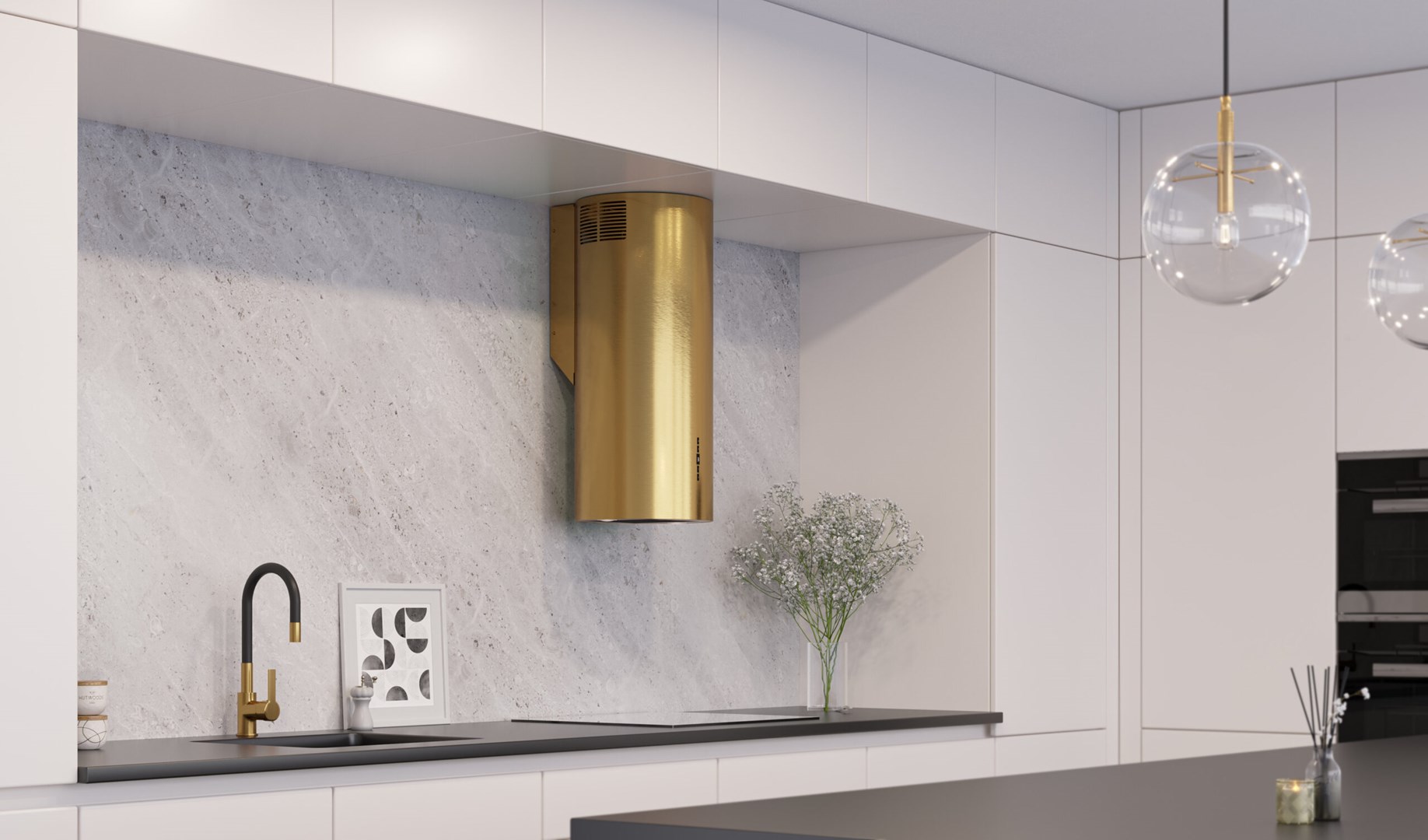 Wall-mounted hood MAAN Elba 2 W835 Gold gloss - Image 1