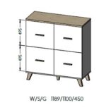 Cama sideboard LOTTA 110 4D white + sonoma oak - Image 6